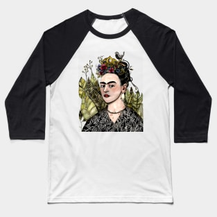 Frida Kahlo Self Portrait 2 Baseball T-Shirt